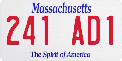 MA license plate 241AD1
