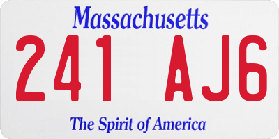 MA license plate 241AJ6