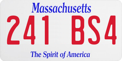 MA license plate 241BS4