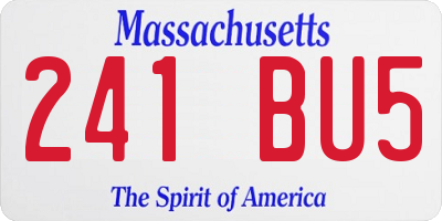 MA license plate 241BU5