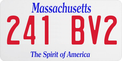 MA license plate 241BV2