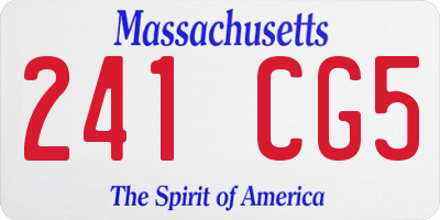 MA license plate 241CG5