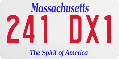 MA license plate 241DX1