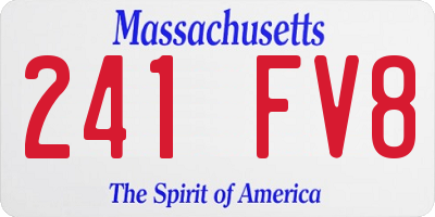 MA license plate 241FV8