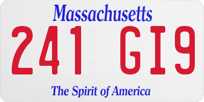 MA license plate 241GI9