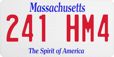 MA license plate 241HM4