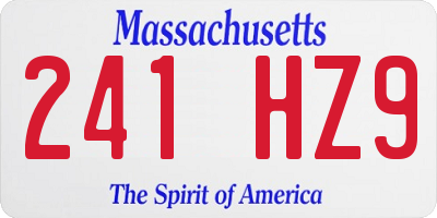 MA license plate 241HZ9