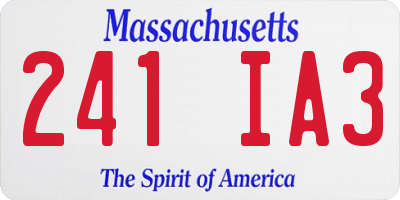 MA license plate 241IA3