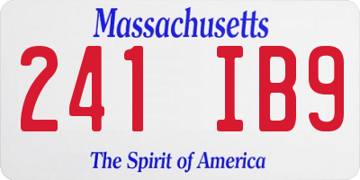 MA license plate 241IB9