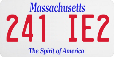 MA license plate 241IE2