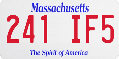 MA license plate 241IF5
