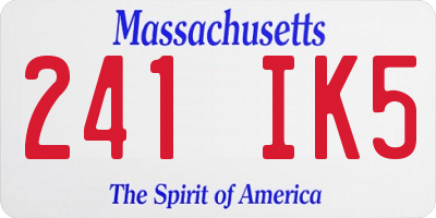 MA license plate 241IK5