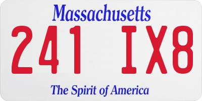 MA license plate 241IX8