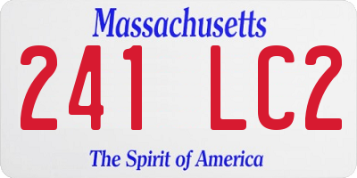 MA license plate 241LC2
