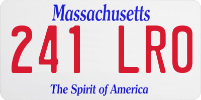 MA license plate 241LR0