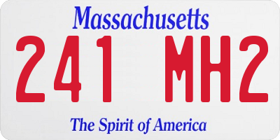 MA license plate 241MH2