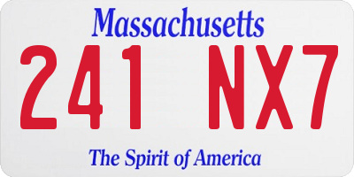 MA license plate 241NX7