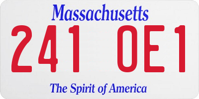 MA license plate 241OE1