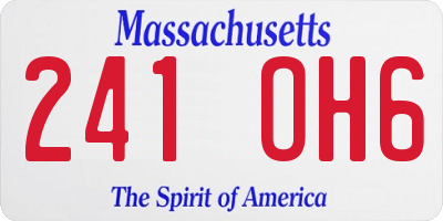MA license plate 241OH6