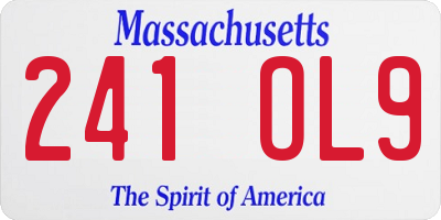 MA license plate 241OL9