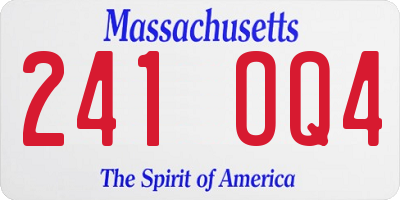 MA license plate 241OQ4