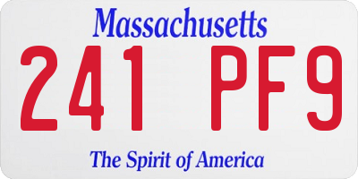 MA license plate 241PF9