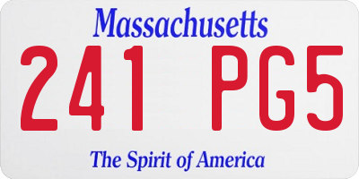 MA license plate 241PG5