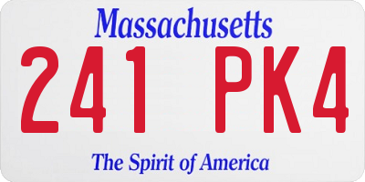 MA license plate 241PK4
