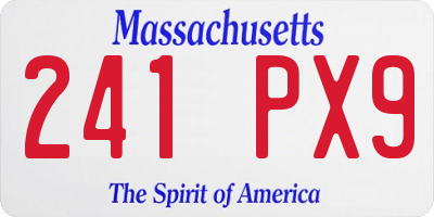MA license plate 241PX9