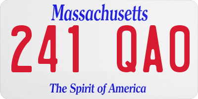MA license plate 241QA0