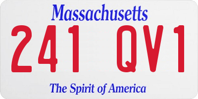 MA license plate 241QV1