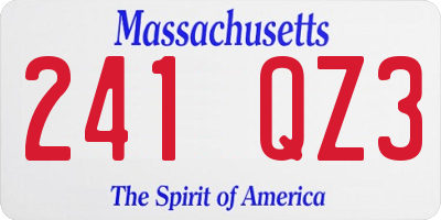 MA license plate 241QZ3