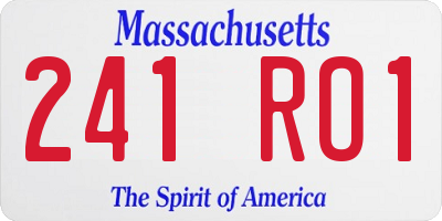 MA license plate 241RO1