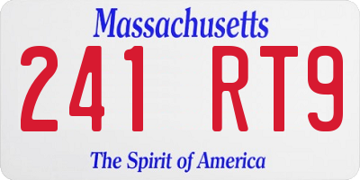 MA license plate 241RT9