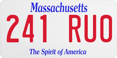 MA license plate 241RU0
