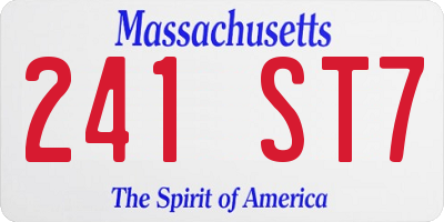MA license plate 241ST7