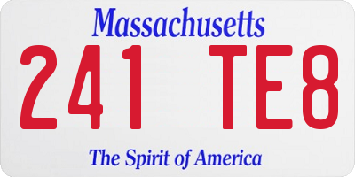 MA license plate 241TE8