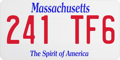 MA license plate 241TF6