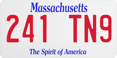 MA license plate 241TN9