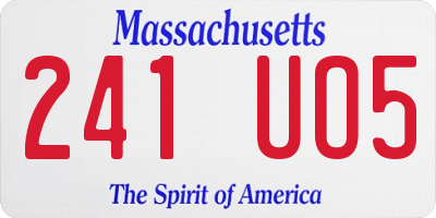 MA license plate 241UO5