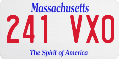 MA license plate 241VX0