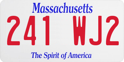 MA license plate 241WJ2