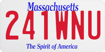 MA license plate 241WNU