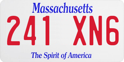 MA license plate 241XN6