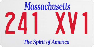 MA license plate 241XV1