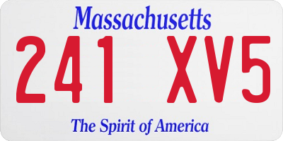 MA license plate 241XV5