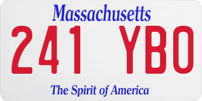 MA license plate 241YB0
