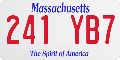 MA license plate 241YB7
