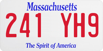 MA license plate 241YH9