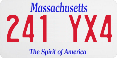 MA license plate 241YX4